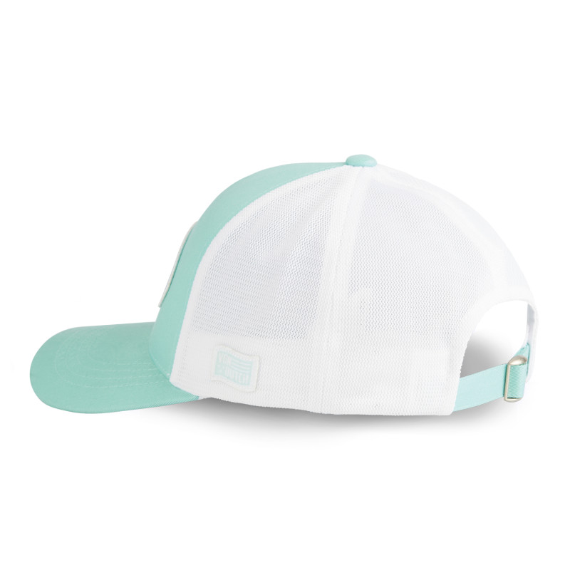 Casquette Vondutch Turquoise Filet Trucker Blanc Strapback / Boucle LOF | Von Dutch