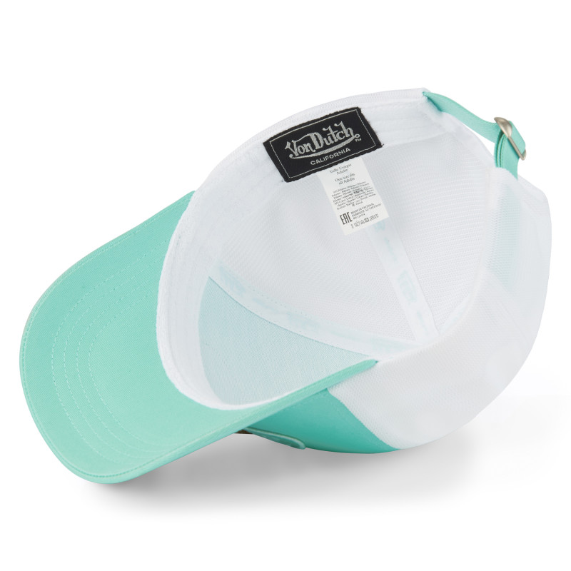 Casquette Vondutch Turquoise Filet Trucker Blanc Strapback / Boucle LOF | Von Dutch