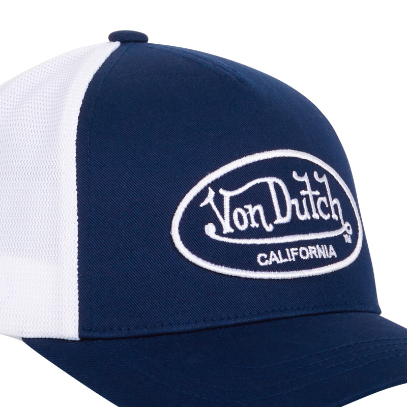 Casquette Vondutch Bleu Marine Filet Trucker Blanc Strapback / Boucle LOF | Von Dutch