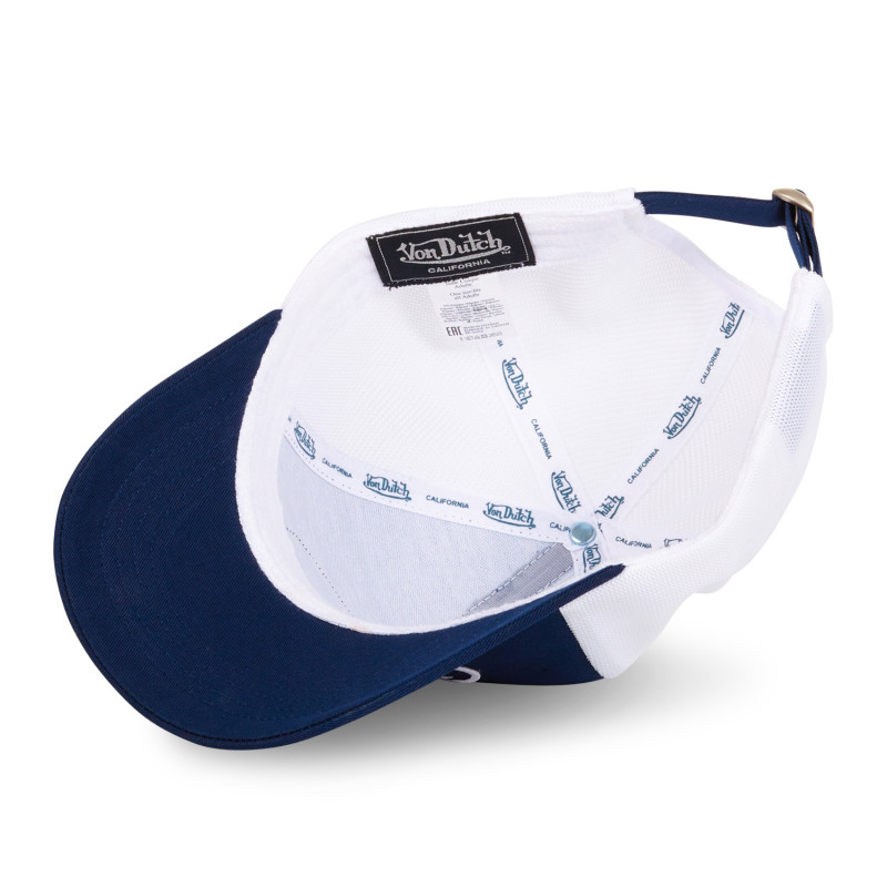 Casquette Vondutch Bleu Marine Filet Trucker Blanc Strapback / Boucle LOF | Von Dutch