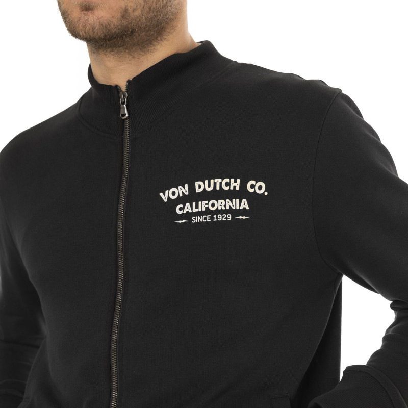 Sweat Sans capuche Zippé Noir Molletonné FLAVOR | Homme - Vondutch