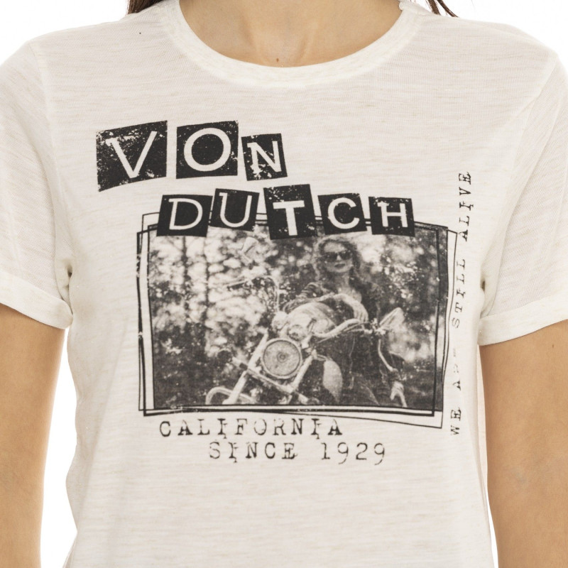 T-shirt pailleté col rond manches courtes femme Photo Journal