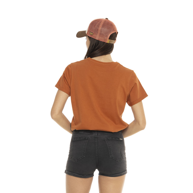 T-shirt à col rond manches courtes femme Logo Leopard