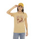 Tee Shirt Beige coupe Regular Col rond effet Chiné SKULL | Femme - Vondutch | Von Dutch