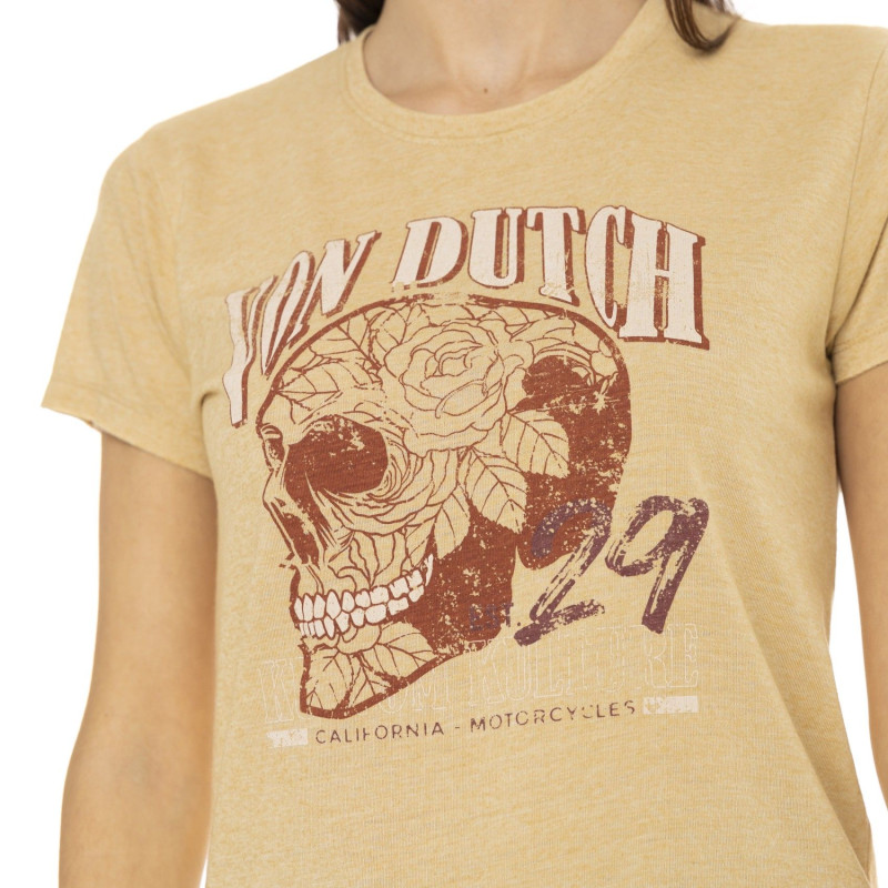 T-shirt à col rond manches courtes femme Spring Skull