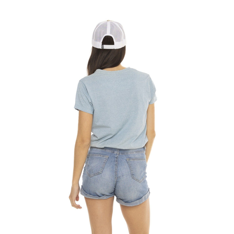 Tee Shirt Bleu coupe Regular Col rond effet Chiné SKULL | Femme - Vondutch | Von Dutch