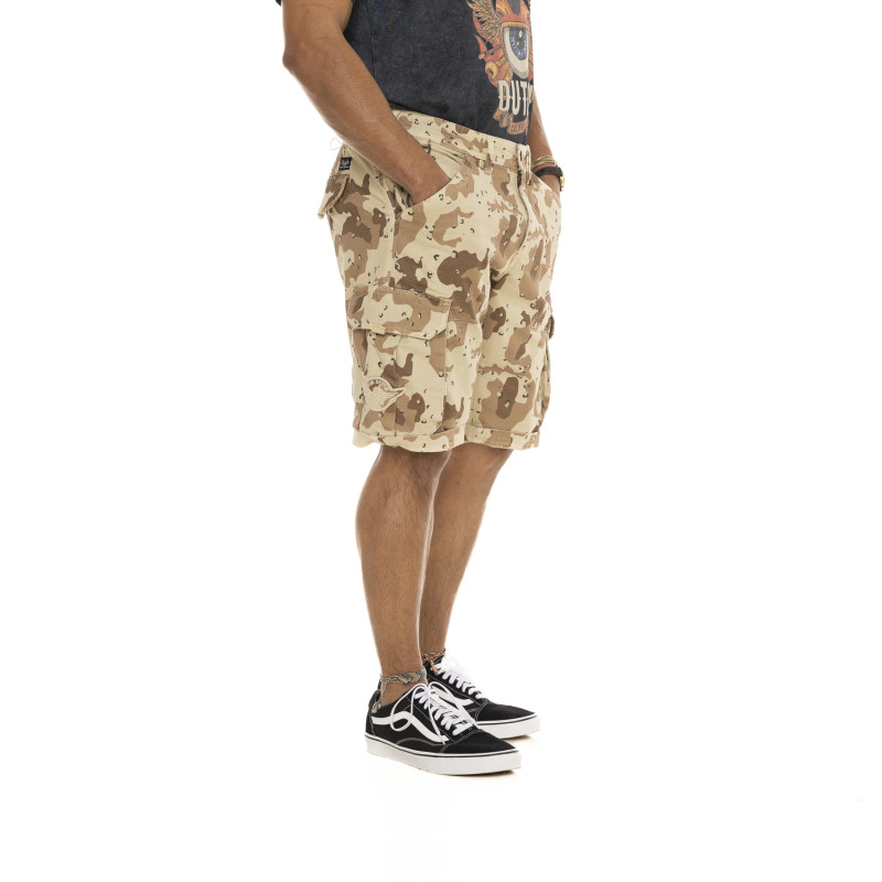 Bermuda Cargo en Coton coupe Court Beige Imprimé Camouflage | Homme - Vondutch | Von Dutch