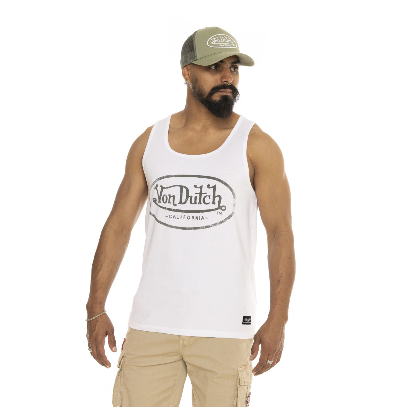 Tee Shirt Blanc coupe Regular Col rond BASE | Homme - Vondutch | Von Dutch