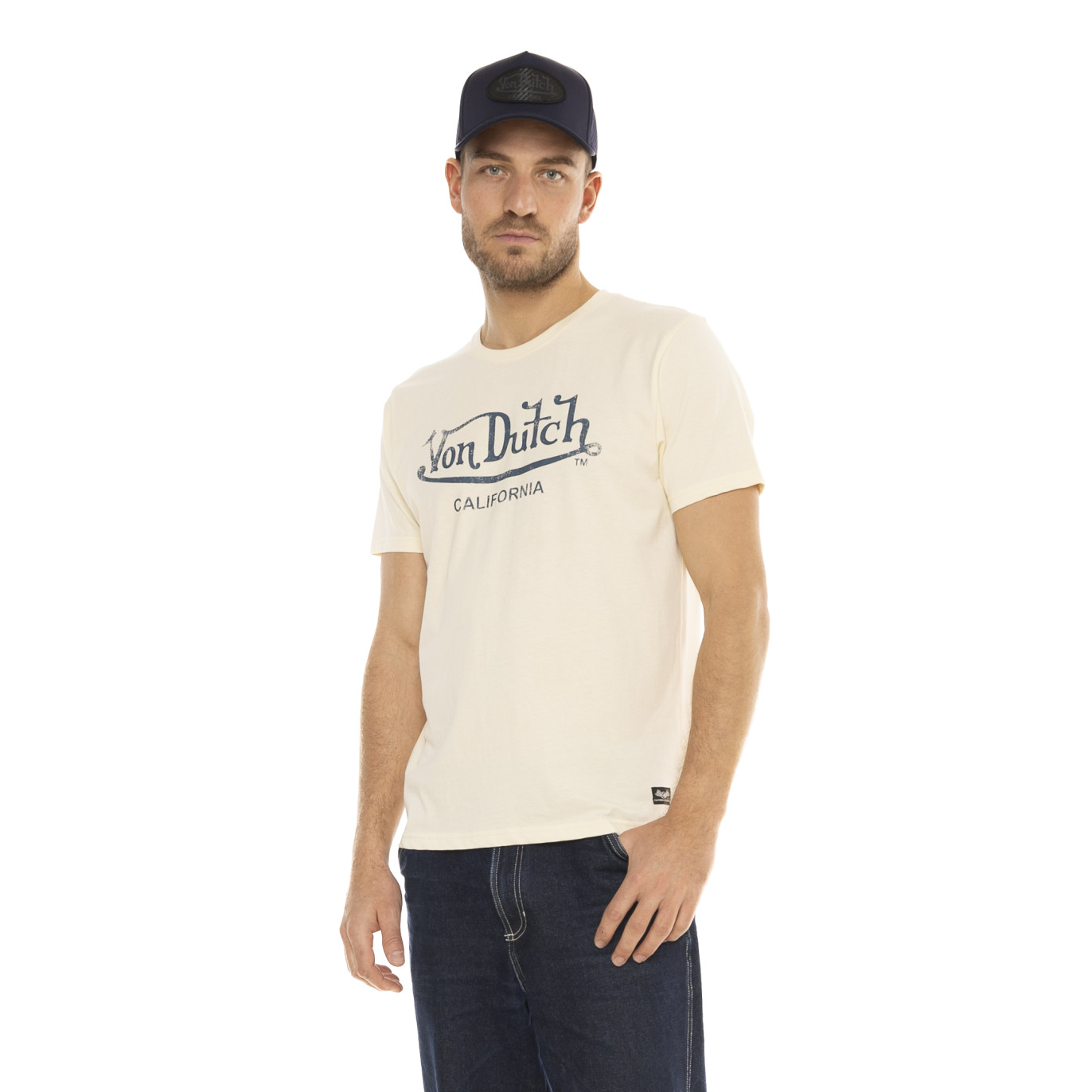 Tee Shirt Beige coupe Regular Col rond FIRST | Homme - Vondutch | Von Dutch