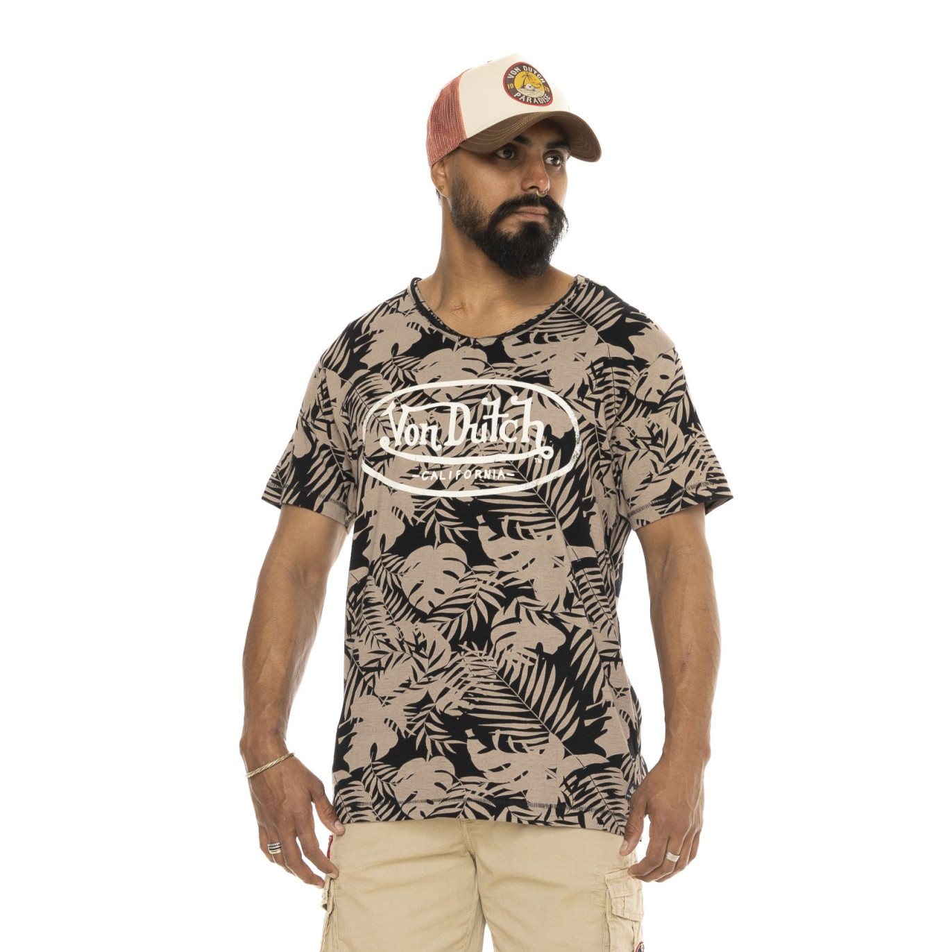 Tee Shirt Beige coupe Regular Coton Imprimé Col rond RON | Homme - Vondutch | Von Dutch
