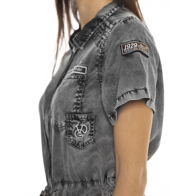 Combi pantalon zippé à manches courtes femme avec patch Original