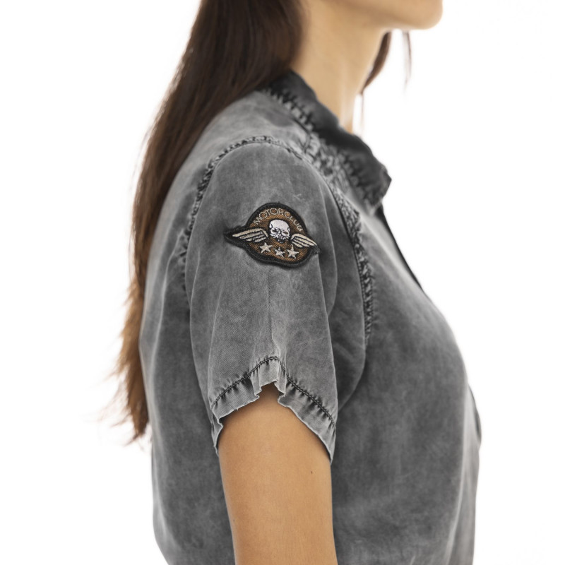 Combi pantalon zippé à manches courtes femme avec patch Original