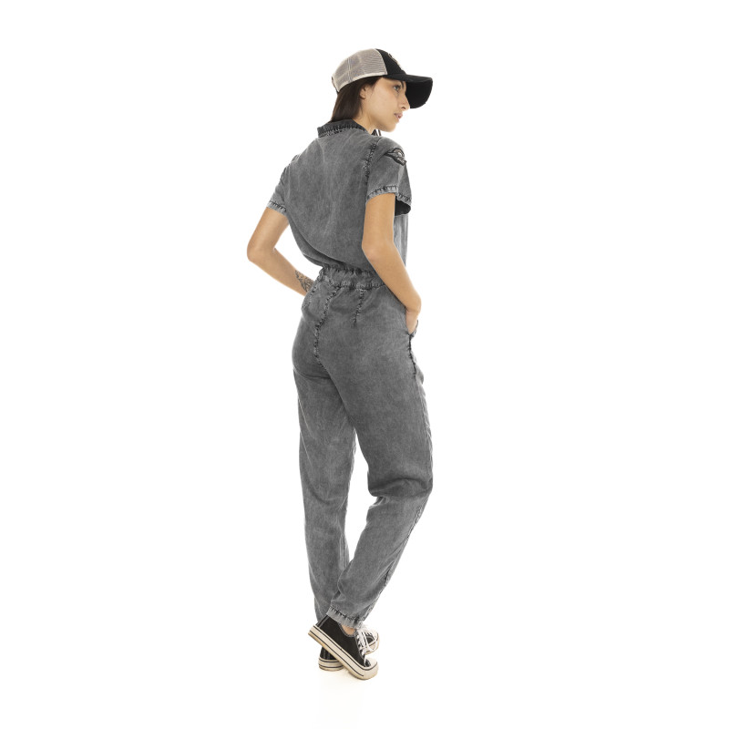 Combi pantalon zippé à manches courtes femme avec patch Original
