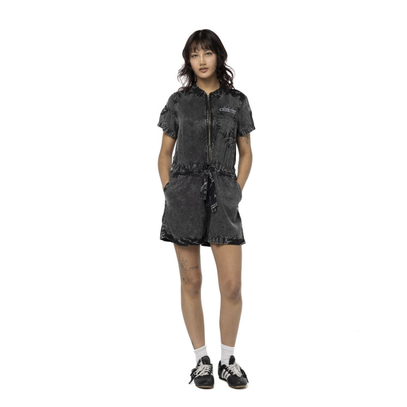 Combi short zippé à manches courtes femme avec patch Ltd Original | Von Dutch