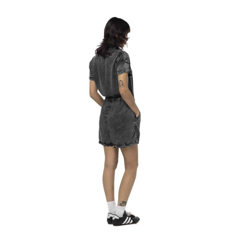Combi short zippé à manches courtes femme avec patch Ltd Original | Von Dutch