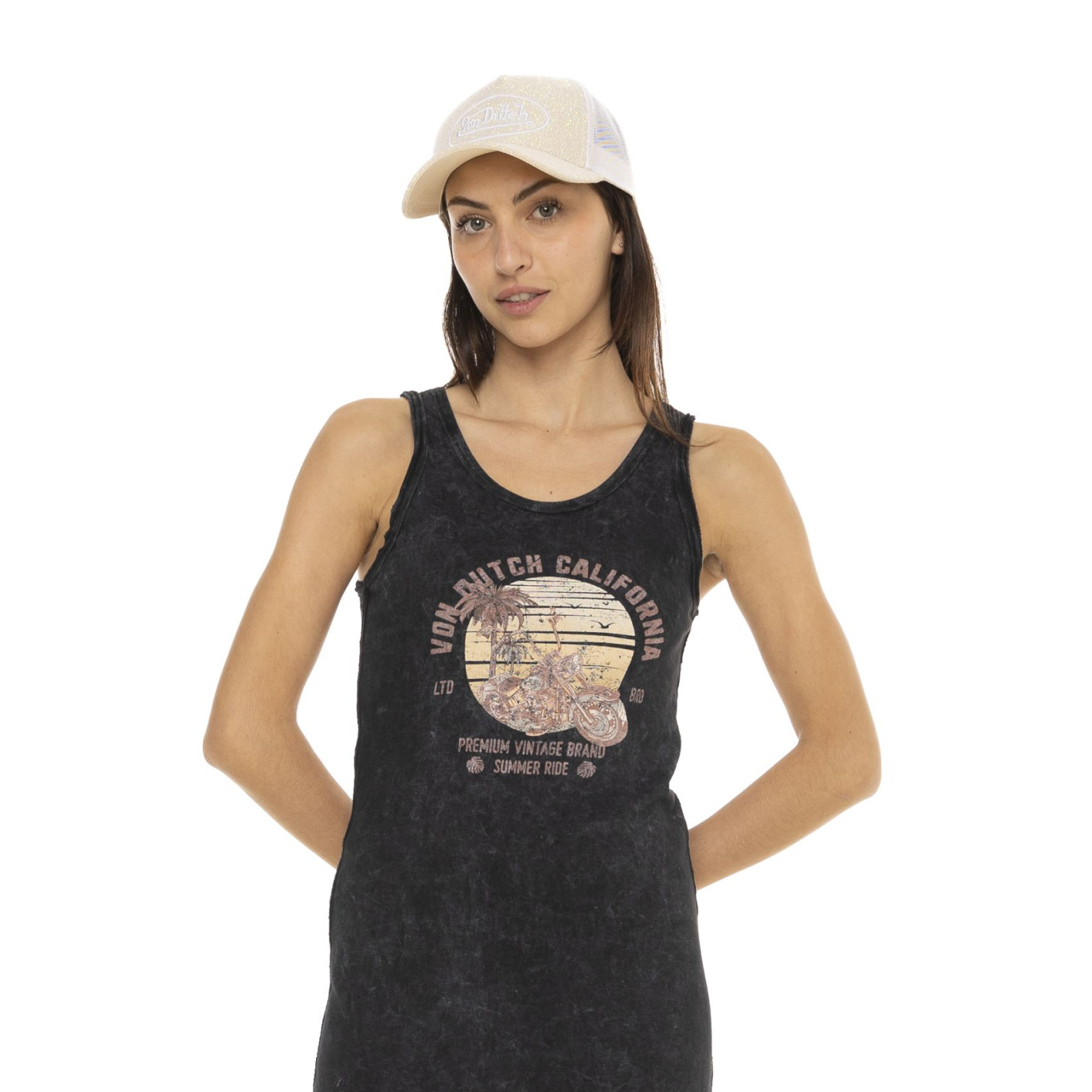 Robe Noire Été sans manches coupe Droite Col rond BORN | Femme - Vondutch | Von Dutch