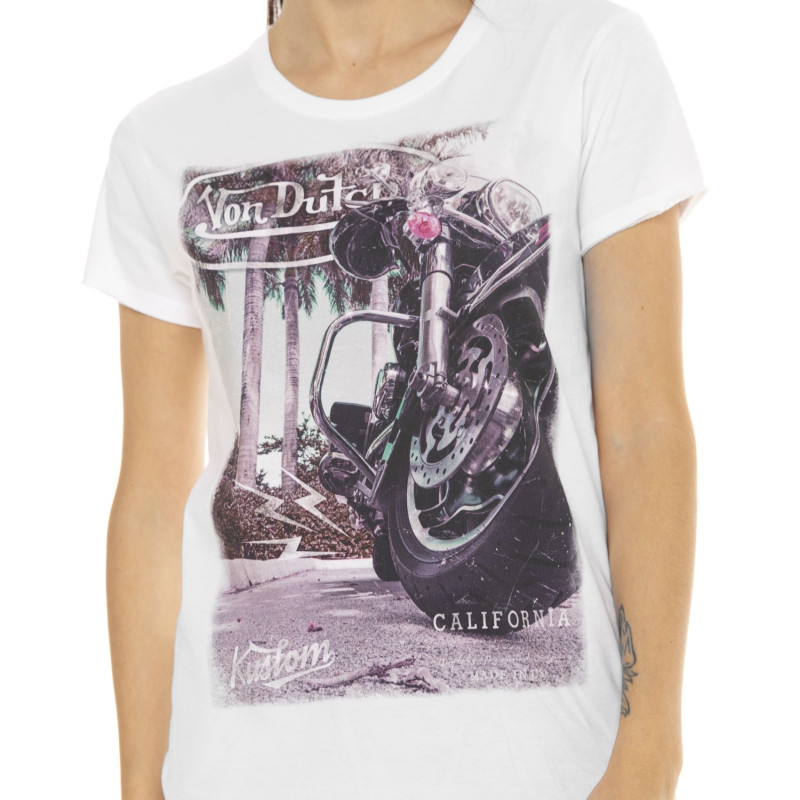 Tee Shirt Blanc coupe Regular Col rond PHOTO | Femme - Vondutch