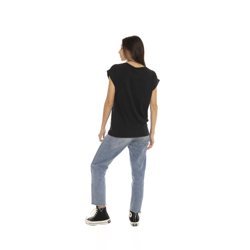 Tee Shirt Noir coupe Regular Col rond SKULL | Femme - Vondutch | Von Dutch