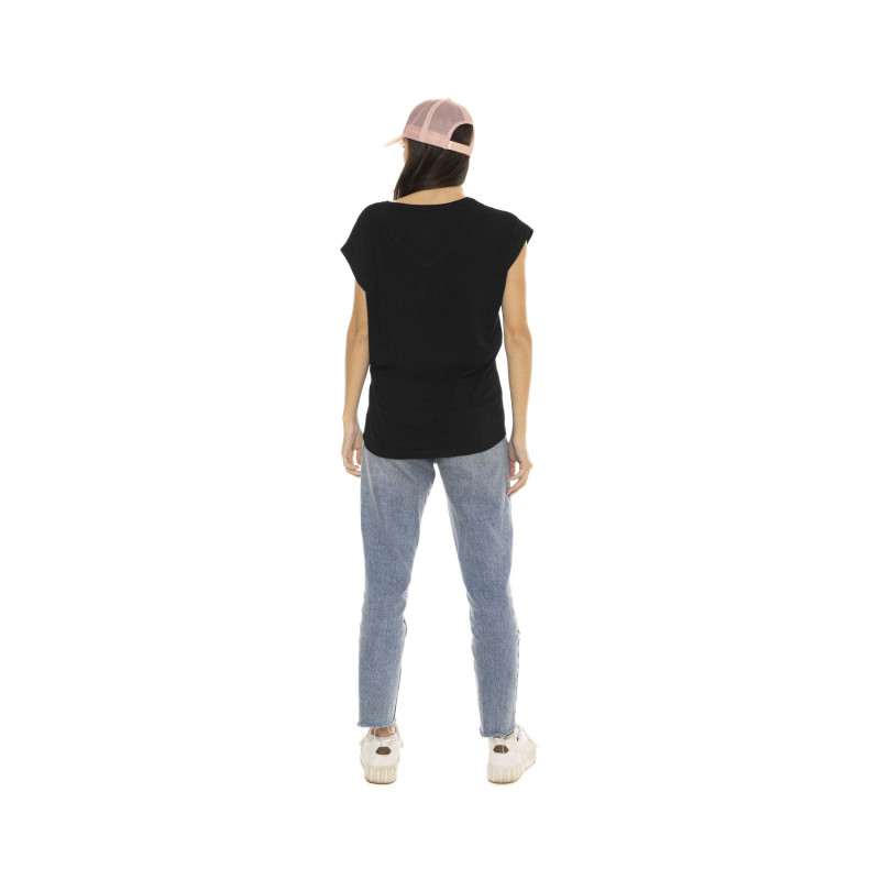 Tee Shirt Noir coupe Regular Col V EAGLE | Femme - Vondutch | Von Dutch