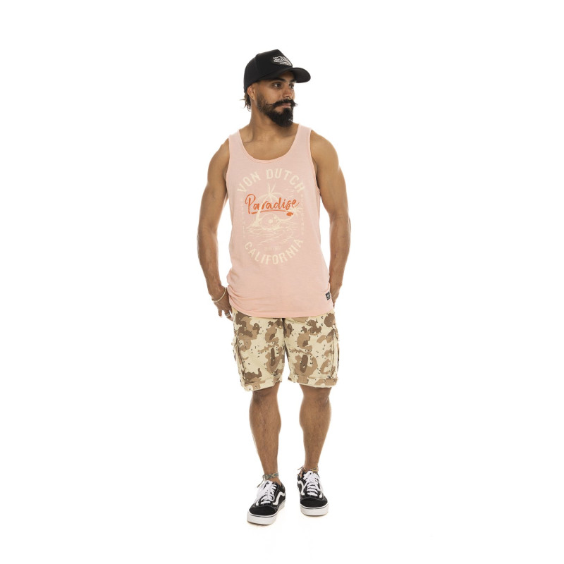 Débardeur Rose coupe Regular Col large PARADISE | Homme - Vondutch | Von Dutch