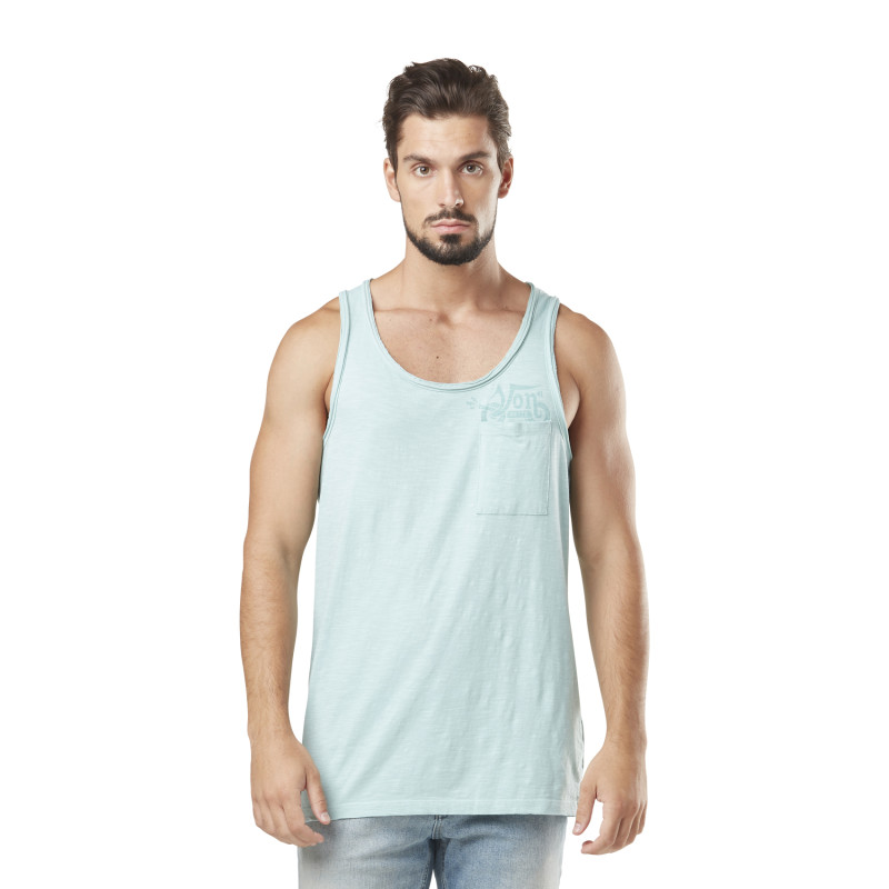 Débardeur Bleu coupe Régular Col large effet Flammé CHILL | Homme - Vondutch | Von Dutch