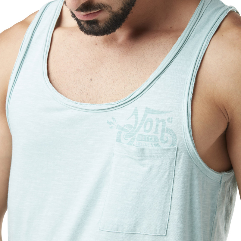 Débardeur Bleu coupe Régular Col large effet Flammé CHILL | Homme - Vondutch | Von Dutch