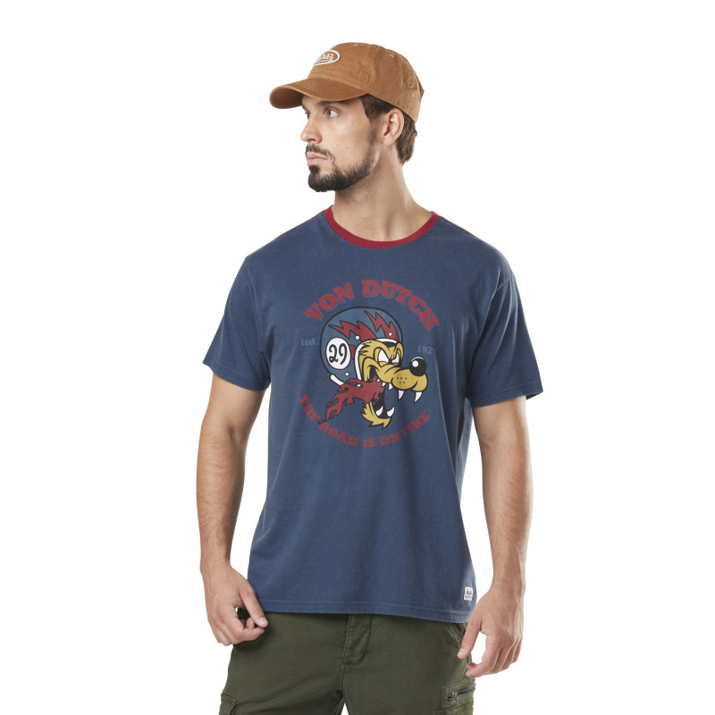 Tee Shirt Bleu coupe Régular Col rond WOLF | Homme - Vondutch | Von Dutch