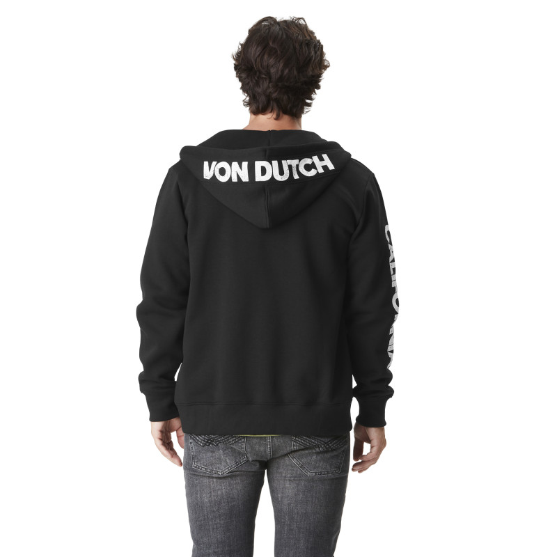 Sweat à capuche Zippé coupe Comfort fit Noir California | Homme - Vondutch | Von Dutch
