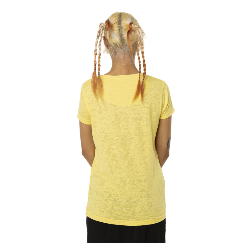 Tee Shirt Jaune coupe Regular Col V effet Flammé CLASSIC | Femme - Vondutch | Von Dutch