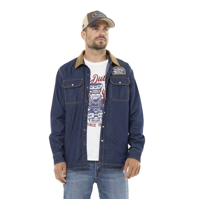 Chemise en Coton Denim coupe Régular Manches longues Bleue FUEL | Homme - Vondutch | Von Dutch