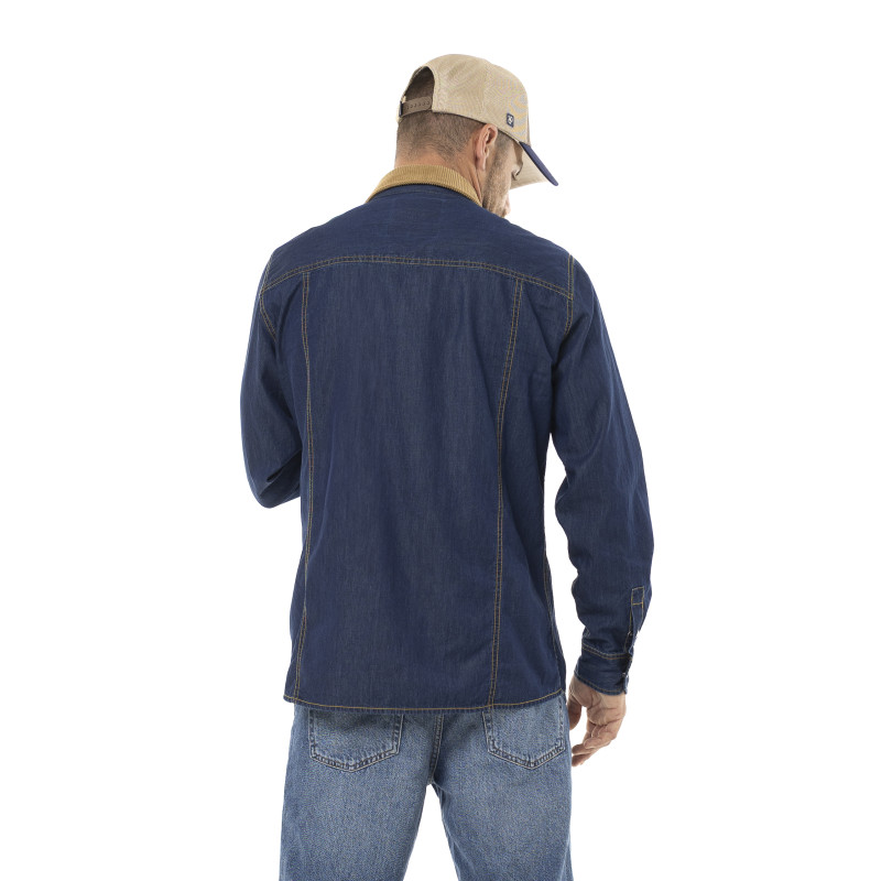 Chemise en Coton Denim coupe Régular Manches longues Bleue FUEL | Homme - Vondutch