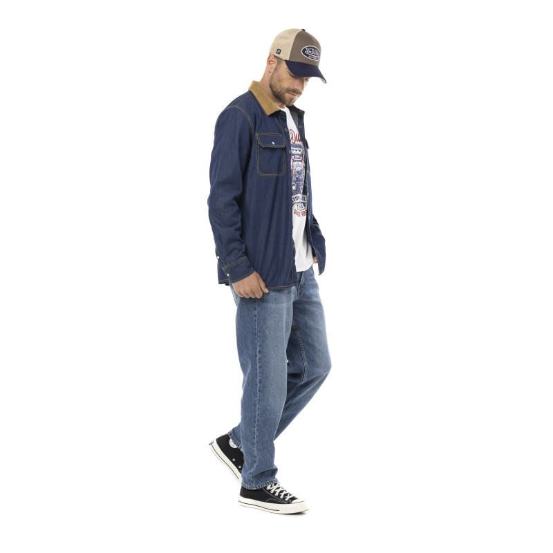 Chemise en Coton Denim coupe Régular Manches longues Bleue FUEL | Homme - Vondutch | Von Dutch