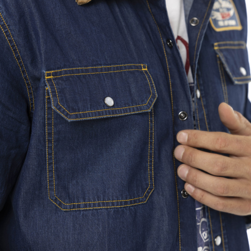 Chemise en Coton Denim coupe Régular Manches longues Bleue FUEL | Homme - Vondutch | Von Dutch