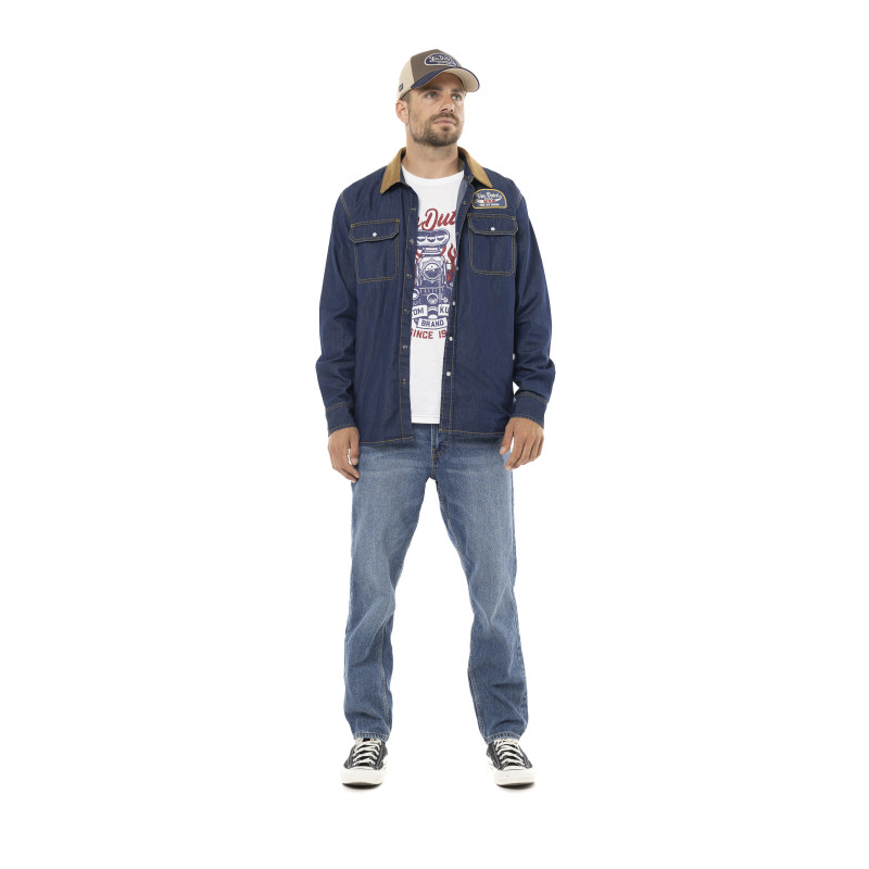 Chemise en Coton Denim coupe Régular Manches longues Bleue FUEL | Homme - Vondutch | Von Dutch