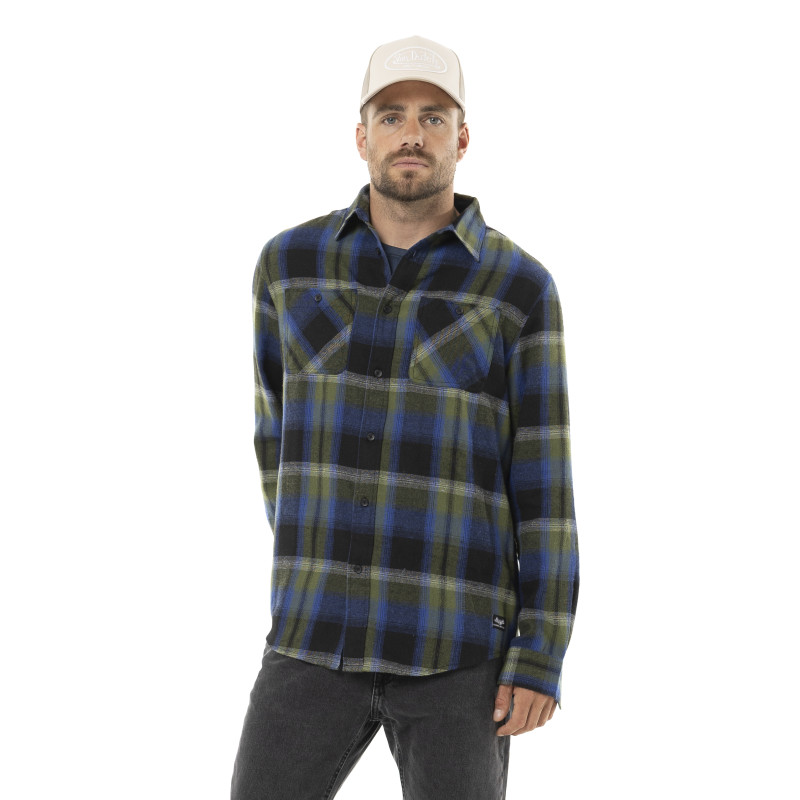 Chemise homme manches longues en flanelle à carreaux Jack