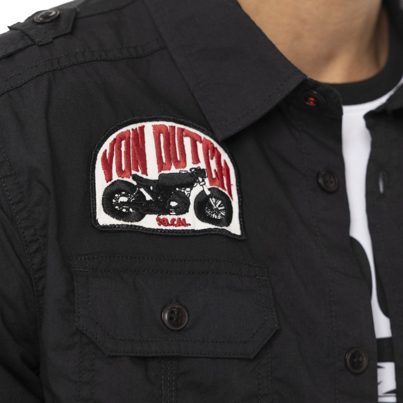 Chemise en Coton coupe Régular Manches longues Noire PICK | Homme - Vondutch | Von Dutch