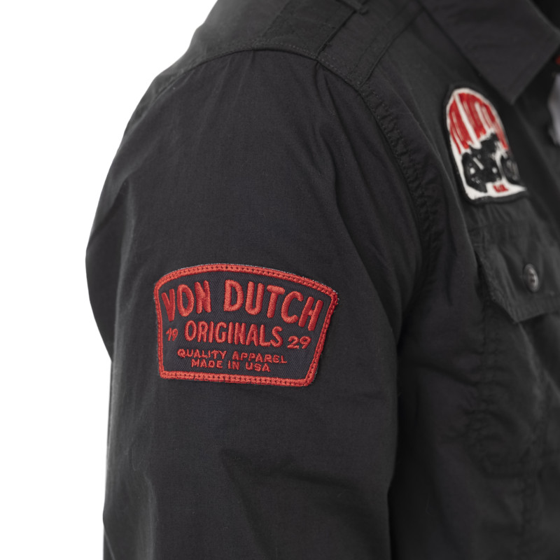 Chemise en Coton coupe Régular Manches longues Noire PICK | Homme - Vondutch | Von Dutch