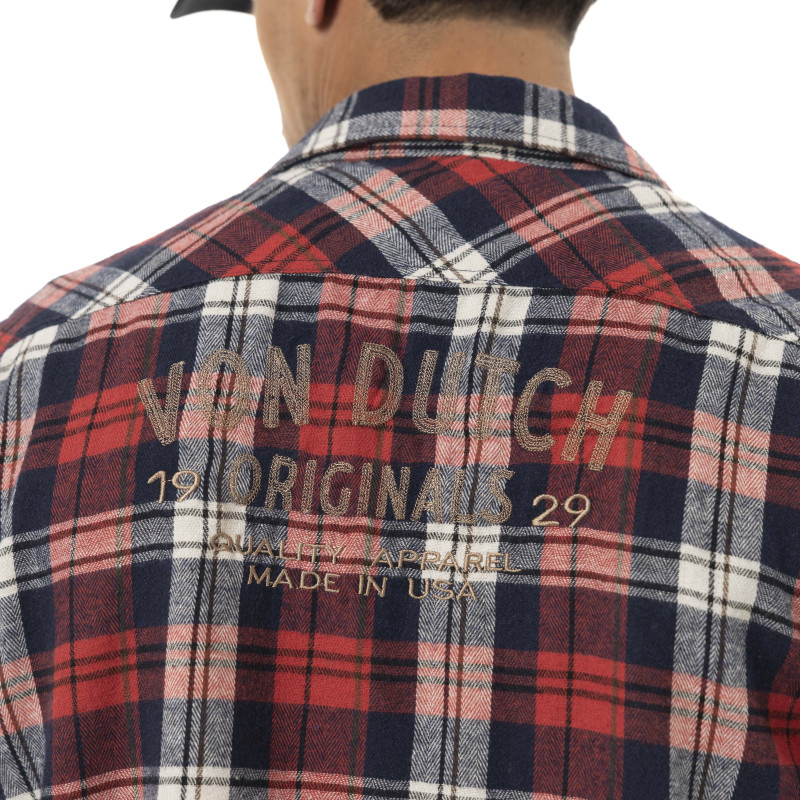 Chemise en Flanelle à carreaux coupe Régular Manches longues Rouge TYLER | Homme - Vondutch | Von Dutch