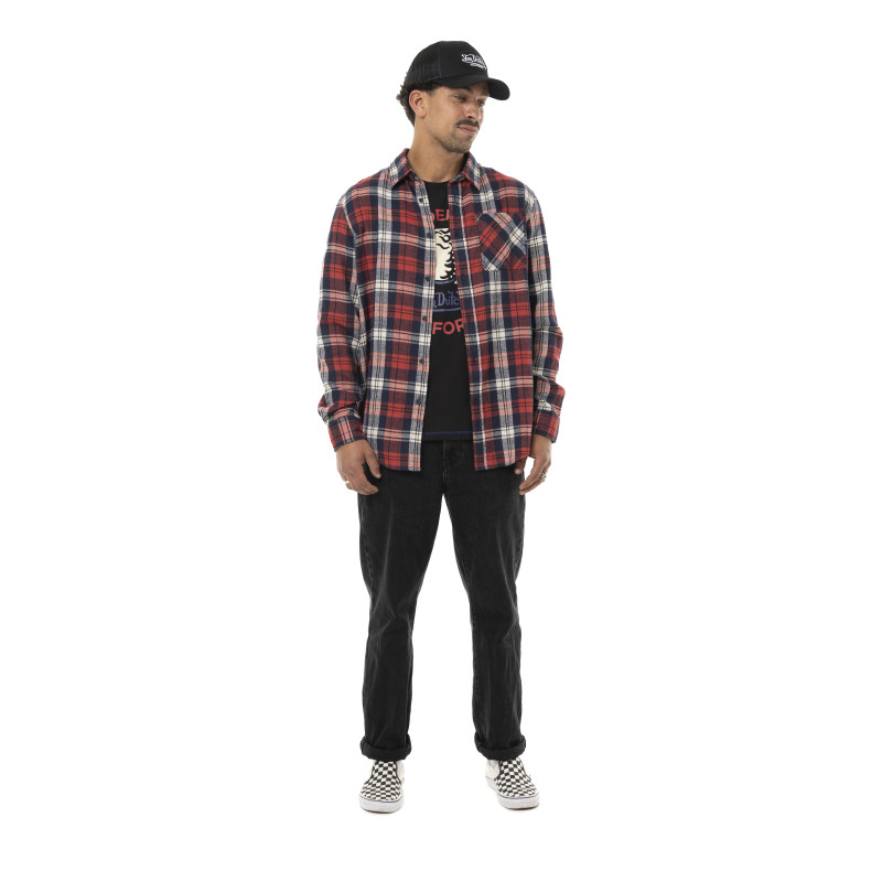 Chemise en Flanelle à carreaux coupe Régular Manches longues Rouge TYLER | Homme - Vondutch | Von Dutch