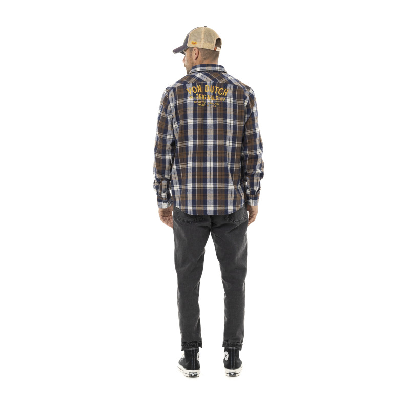 Chemise en Flanelle à carreaux coupe Régular Manches longues Marron TYLER | Homme - Vondutch | Von Dutch
