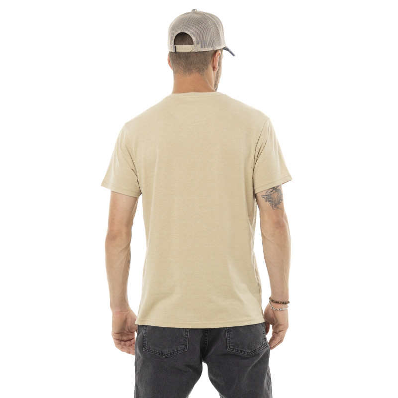 T-shirt homme col rond chiné regular print devant Vibra