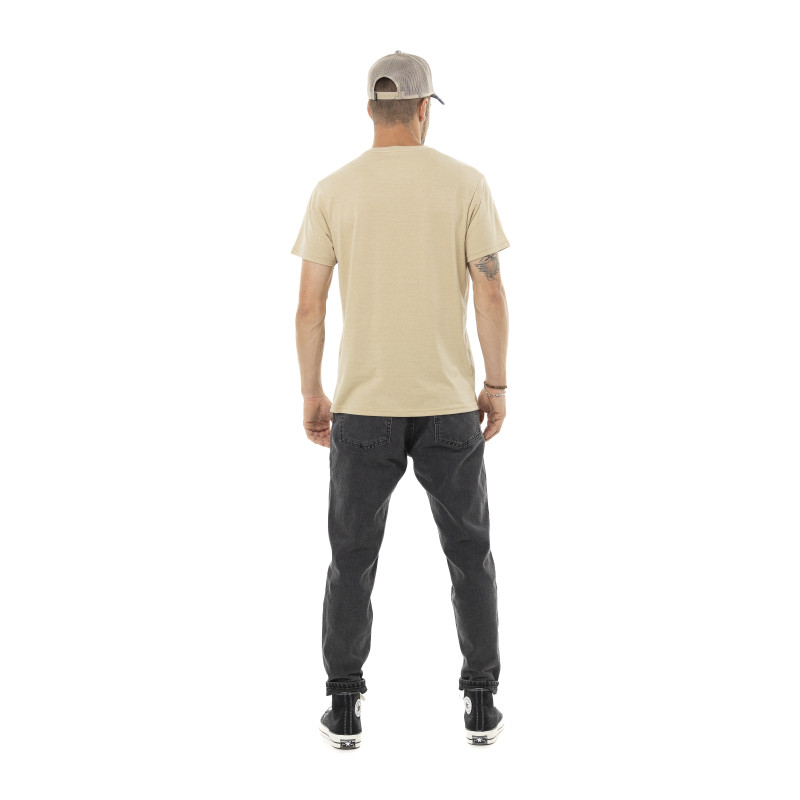 T-shirt homme col rond chiné regular print devant Vibra