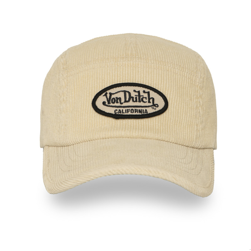 Casquette Vondutch Beige Five panel Clip en Velours côtelé VELOURS | Von Dutch