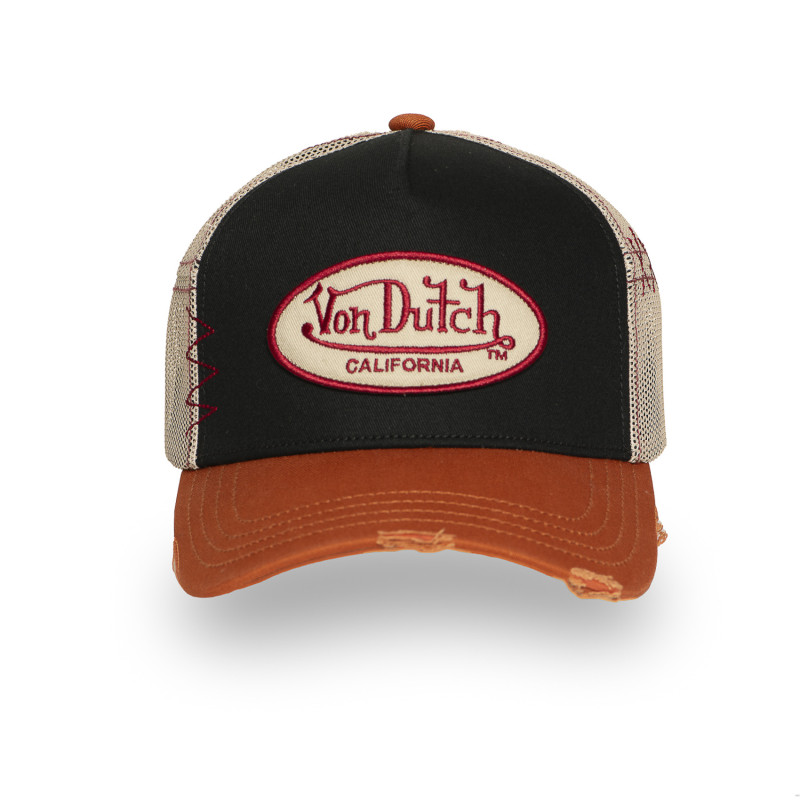 Casquette Vondutch Noire Trucker Snapback effet Usé USED | Von Dutch