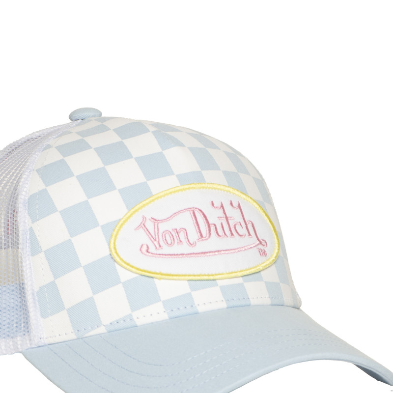 Casquette Vondutch Bleue Trucker Snapback DAMIER | Von Dutch