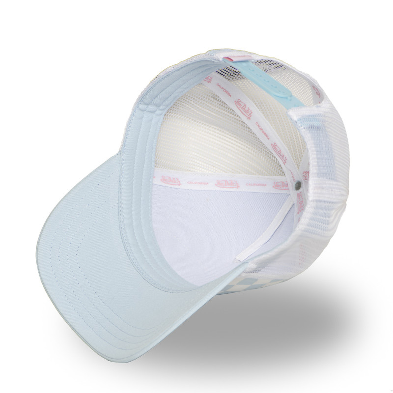 Casquette Vondutch Bleue Trucker Snapback DAMIER | Von Dutch