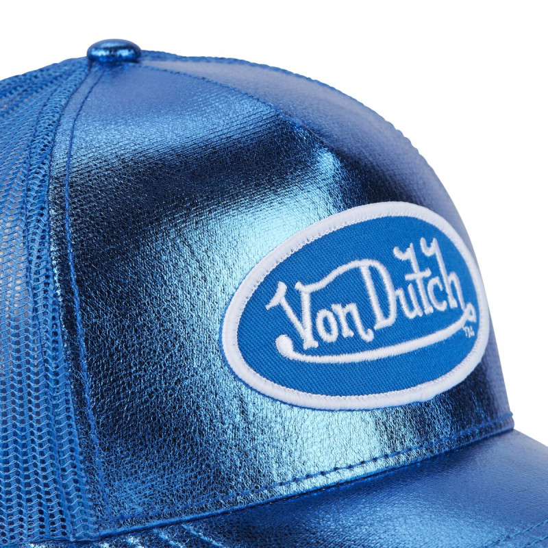 Casquette Vondutch Bleue Trucker Snapback en Simili effet Brillant REPTILE | Von Dutch