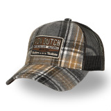 Casquette baseball avec filet adulte en flannelle à carreaux Car