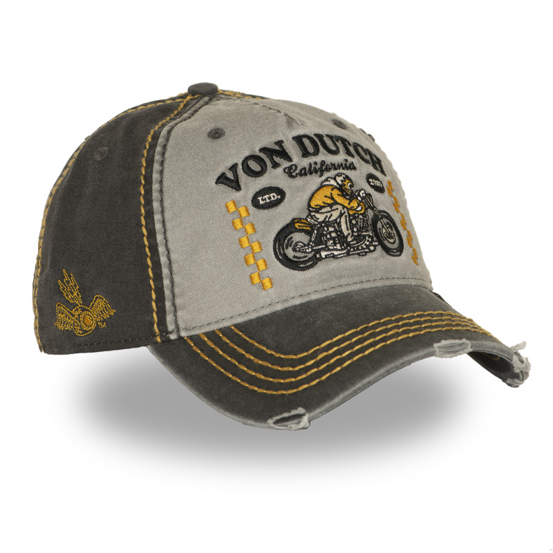 Casquette Vondutch Grise Baseball Strapback / Boucle effet Usé RETRO | Von Dutch