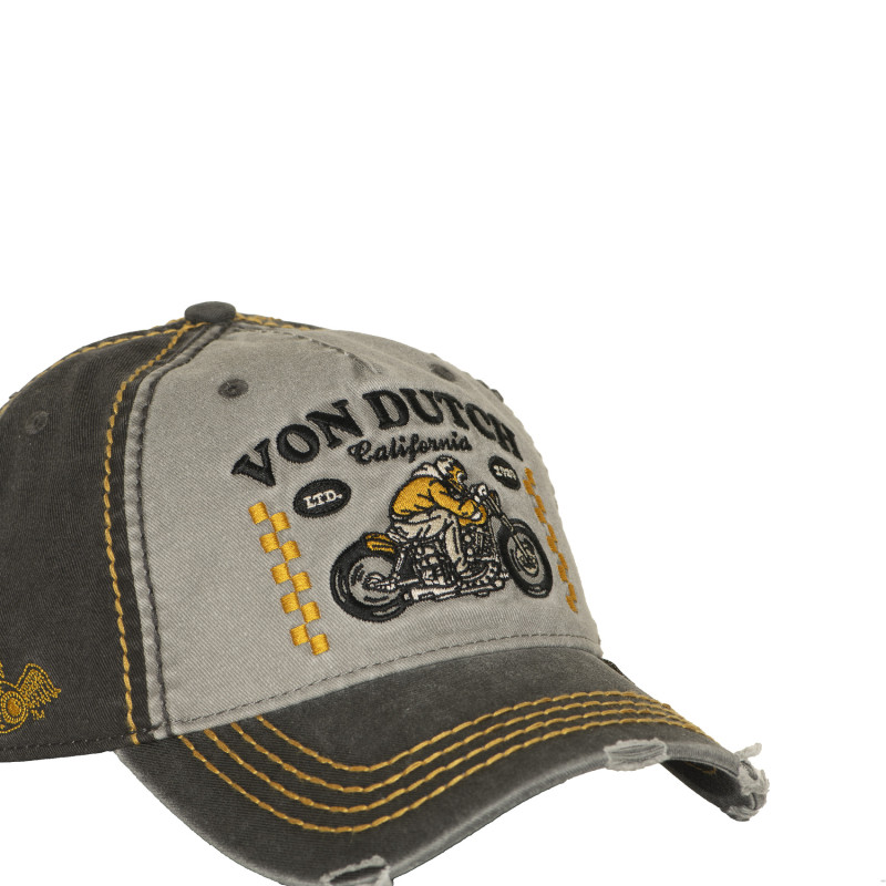 Casquette Vondutch Grise Baseball Strapback / Boucle effet Usé RETRO | Von Dutch